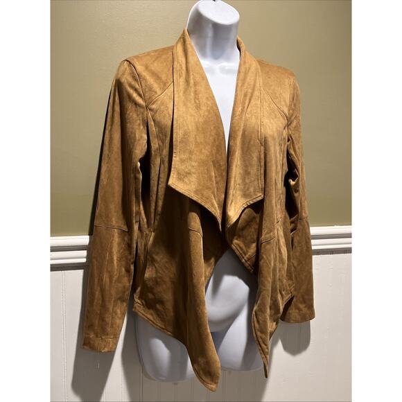 BB Dakota by Steve Madden Open Front Jacket Size M Faux Suede Brown Tan Soft NWT - Picture 2 of 10
